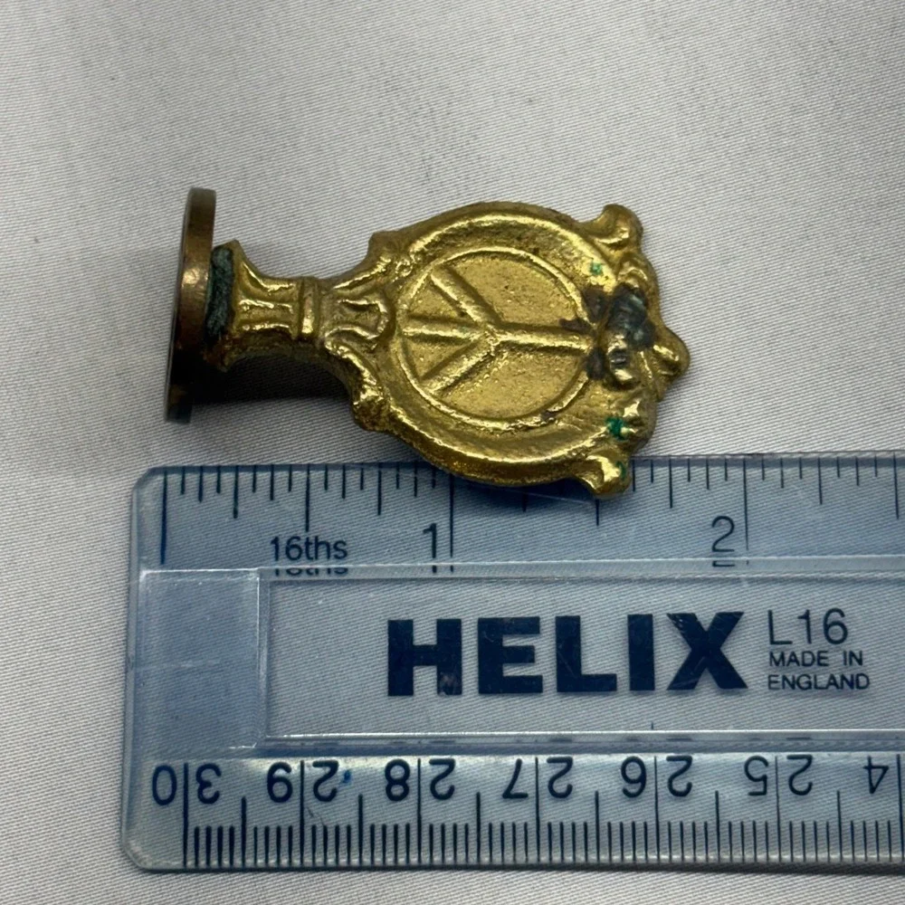 Unbranded Wax Seal Stamp Unisex Small Gold Fair Peace Sign Vintage Brass